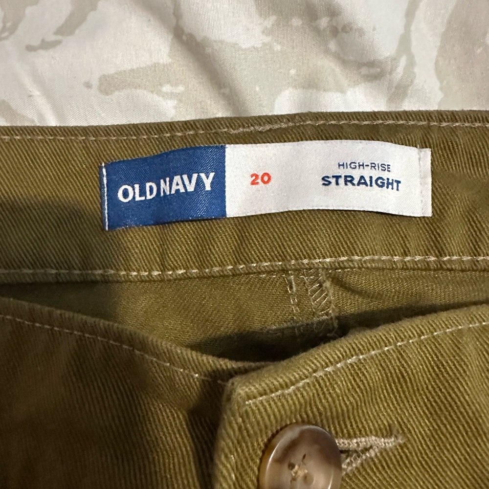 Old Navy Olive High-Rise Straight Pants